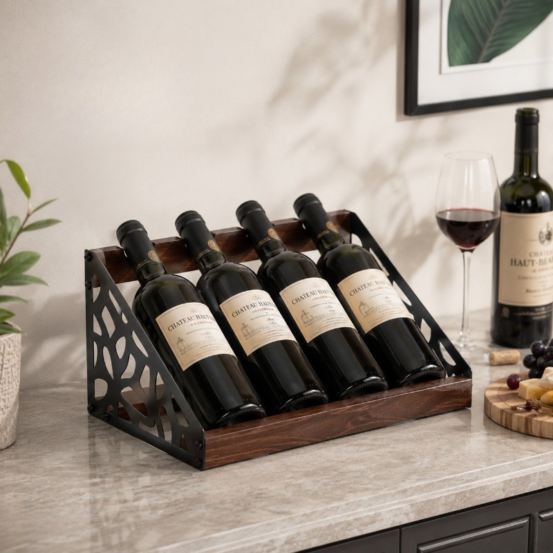 Home Bar Shelves - رف خشبي للنبيذ للبار المنزلي، حاملات