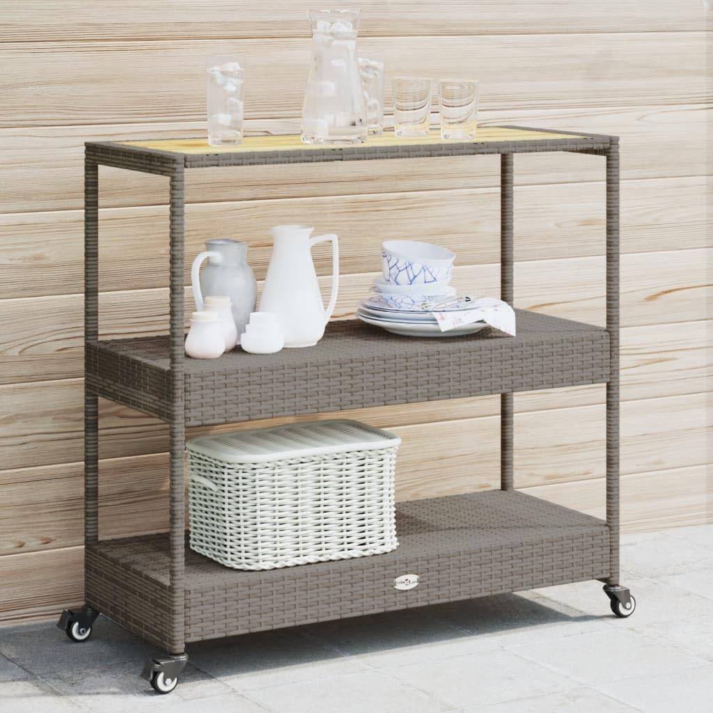 Home Bar Shelves - عربة بار خارجية بثلاث طبقات، عربة