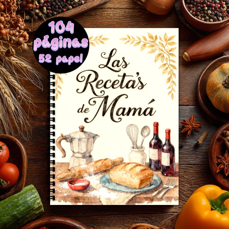 Cocktail Recipe Book - دفتر وصفات باللغة الإسبانية مقاس A5