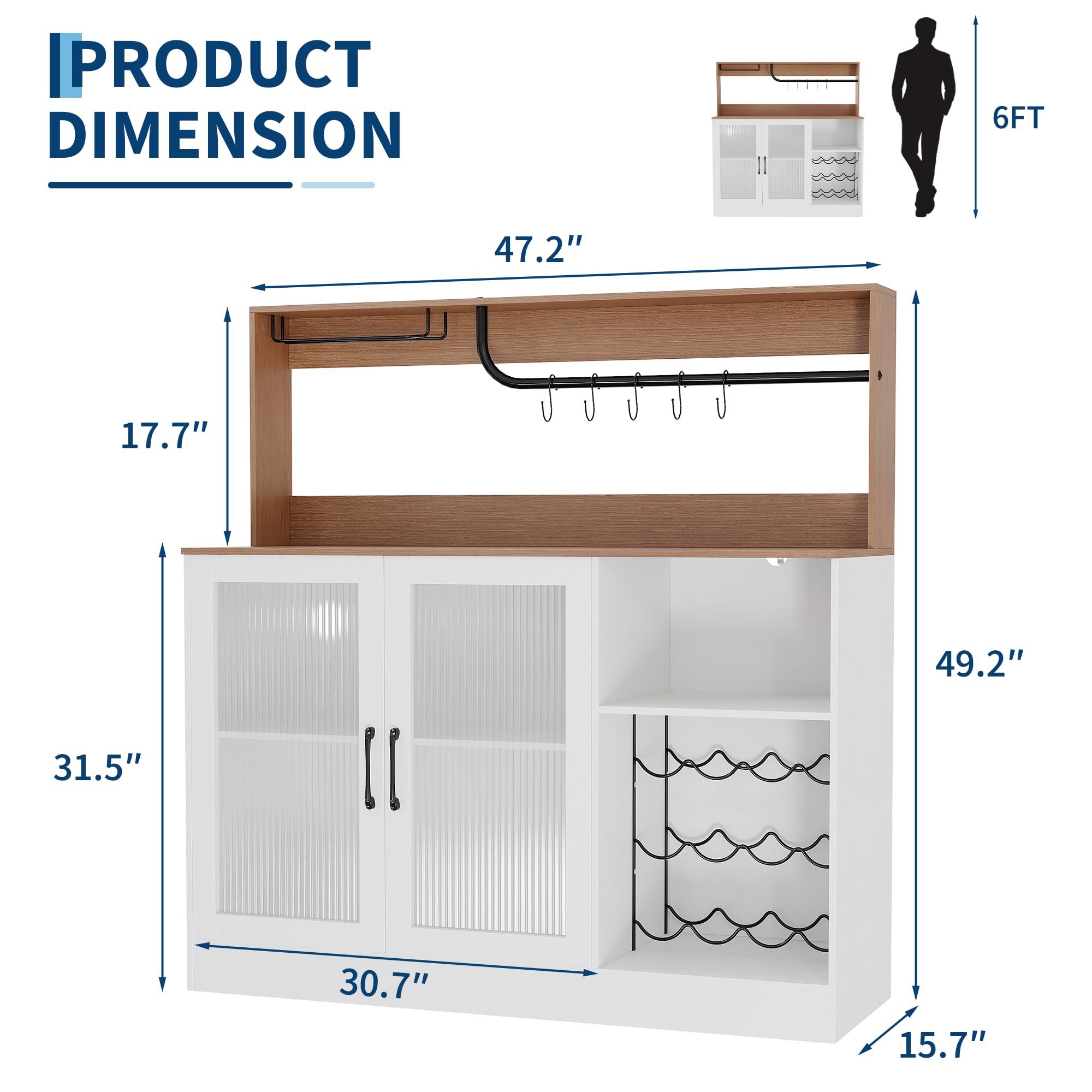 خزانة بار للنبيذ مزودة بإضاءة  - مراجعة Home Bar Shelves وسعره