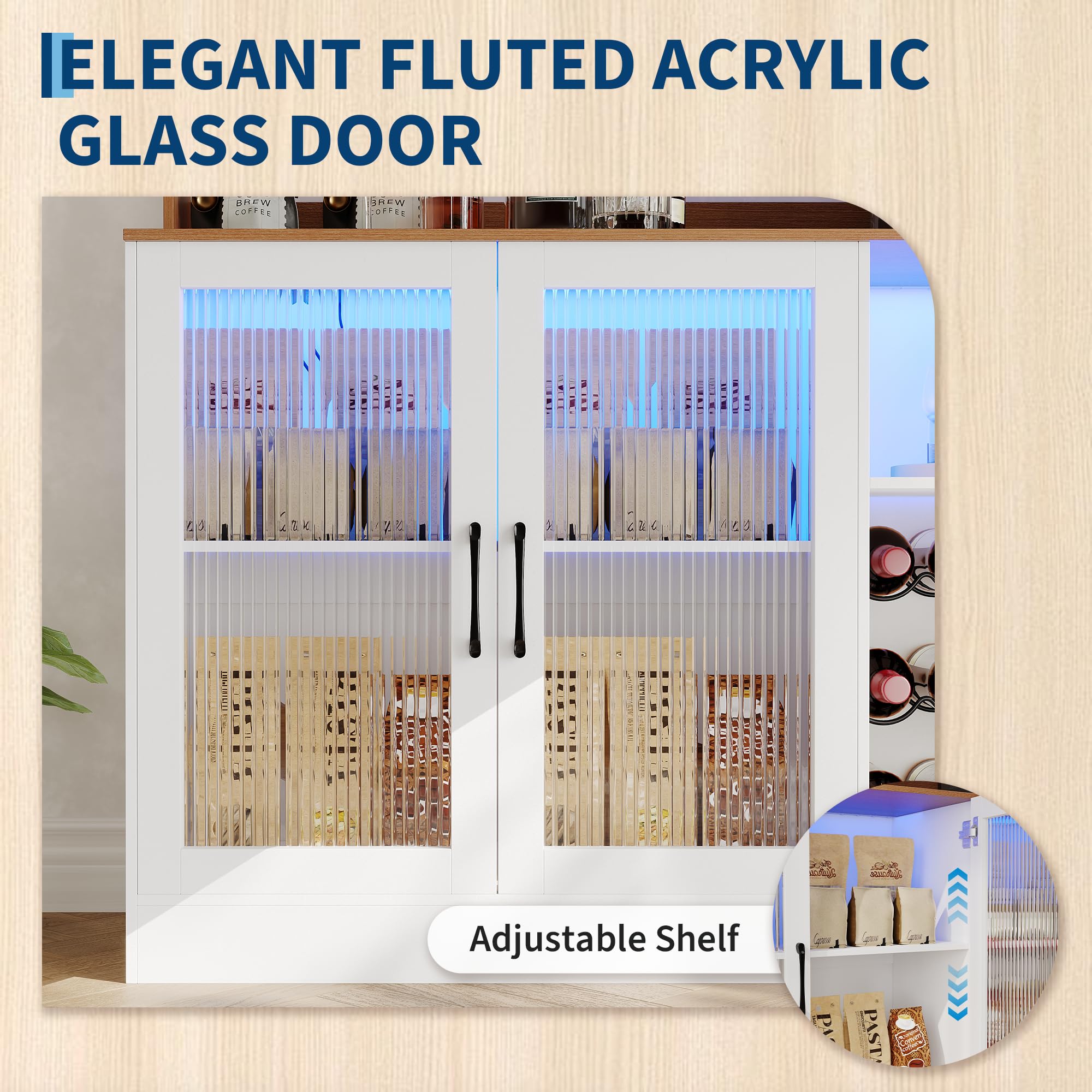 خزانة بار للنبيذ مزودة بإضاءة  - مراجعة Home Bar Shelves وسعره