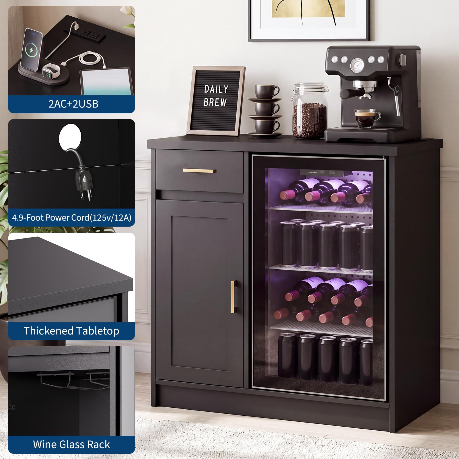 خزانة بار نبيذ بتصميم ريفي مقا - مراجعة Home Bar And Fridge وسعره