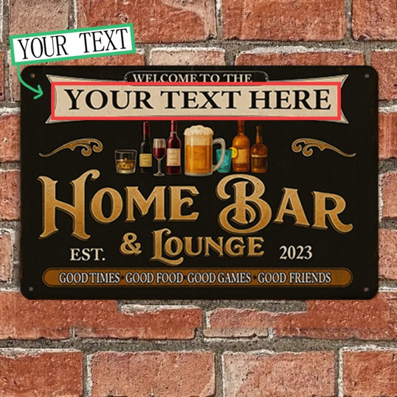 لافتة معدنية مخصصة بتصميم عتيق - مراجعة Home Bar Lounge وسعره