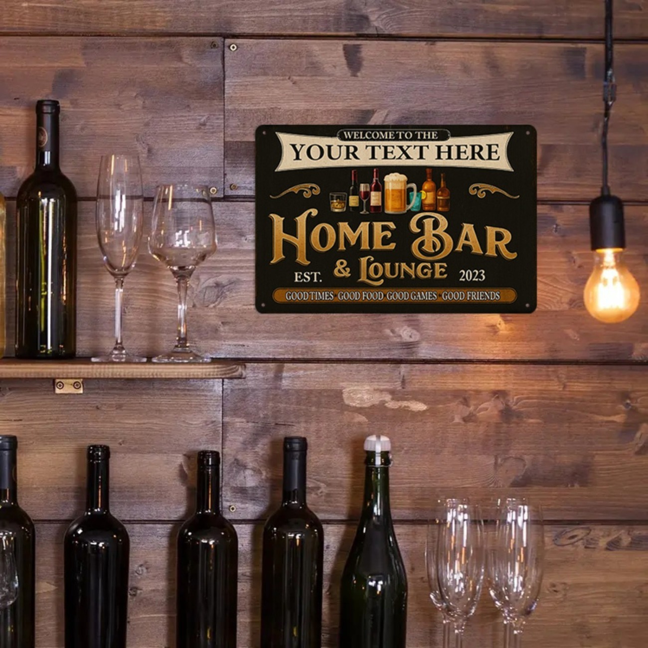 لافتة معدنية مخصصة بتصميم عتيق - مراجعة Home Bar Lounge وسعره