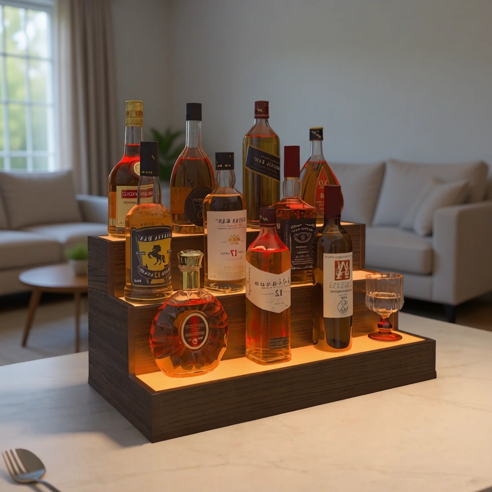 رف عرض زجاجات LED للبار المنزل - مراجعة Home Bar Shelves وسعره
