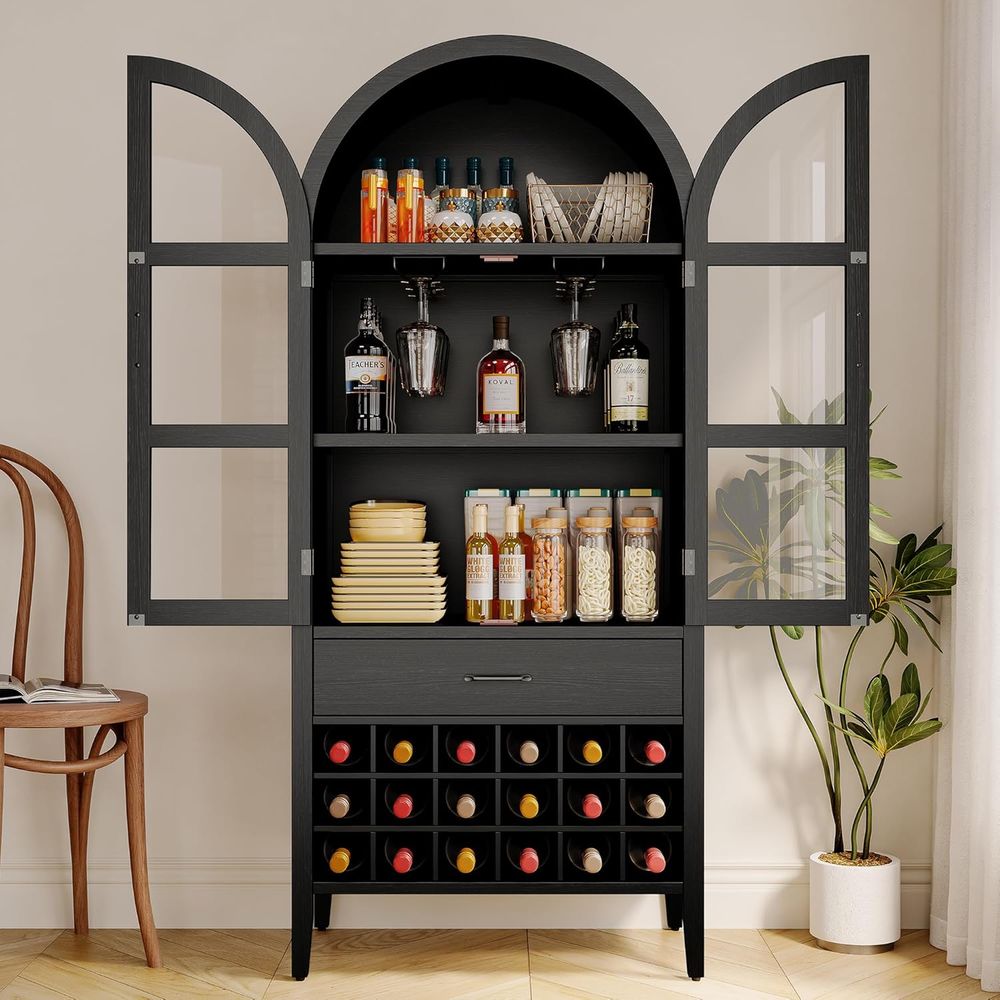 خزانة بار نبيذ مقوسة بارتفاع 7 - مراجعة Home Bar Shelves وسعره