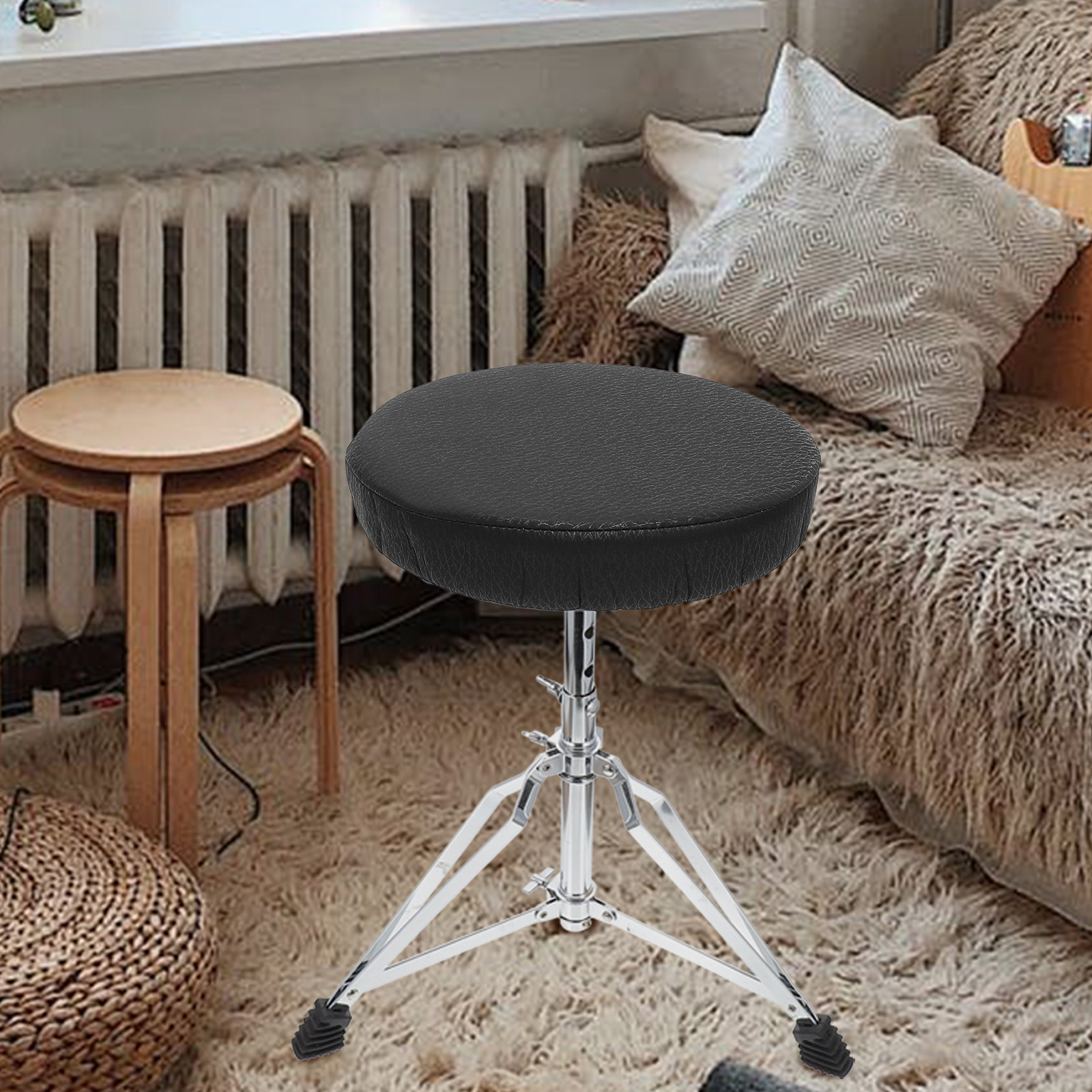 غطاء مقعد دائري أسود مرن لكرسي - مراجعة Home Bar Stools وسعره